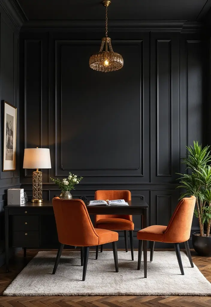 20 Office Paint Ideas That Transform Any Space - 10. Daring Black
