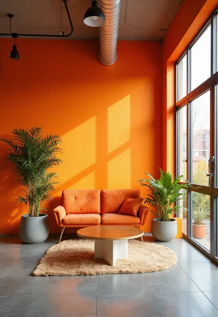 20 Office Paint Ideas That Transform Any Space - 12. Bright Orange