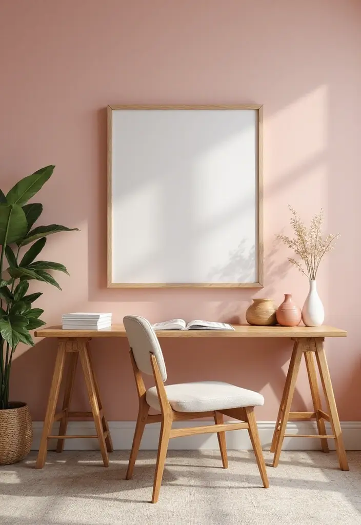 20 Office Paint Ideas That Transform Any Space - 13. Soft Blush