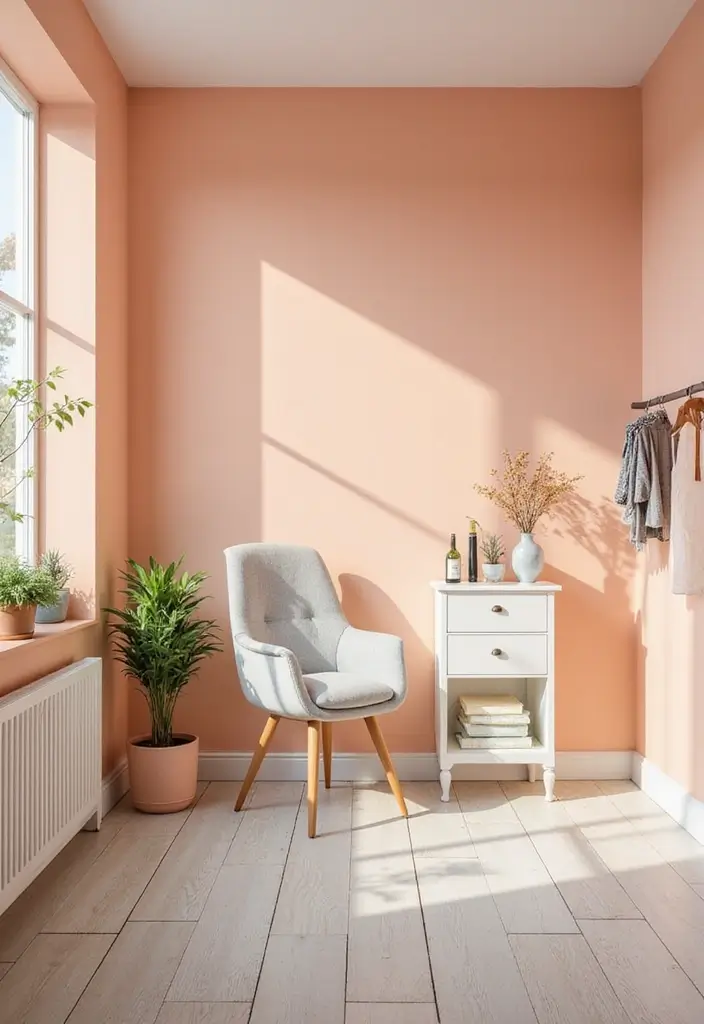 20 Office Paint Ideas That Transform Any Space - 15. Uplifting Peach