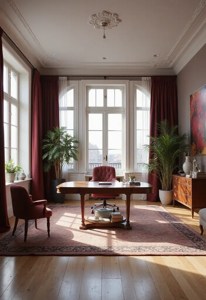 20 Office Paint Ideas That Transform Any Space - 17. Classic Burgundy