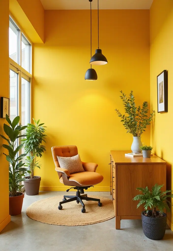 20 Office Paint Ideas That Transform Any Space - 3. Energizing Yellow