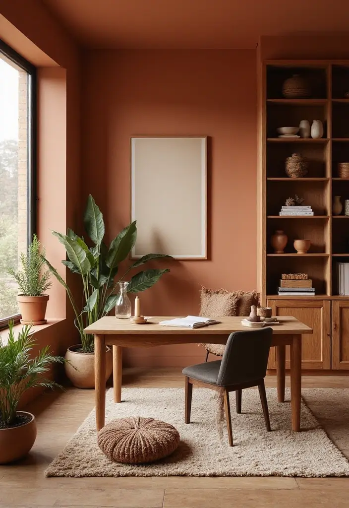 20 Office Paint Ideas That Transform Any Space - 4. Warm Terracotta