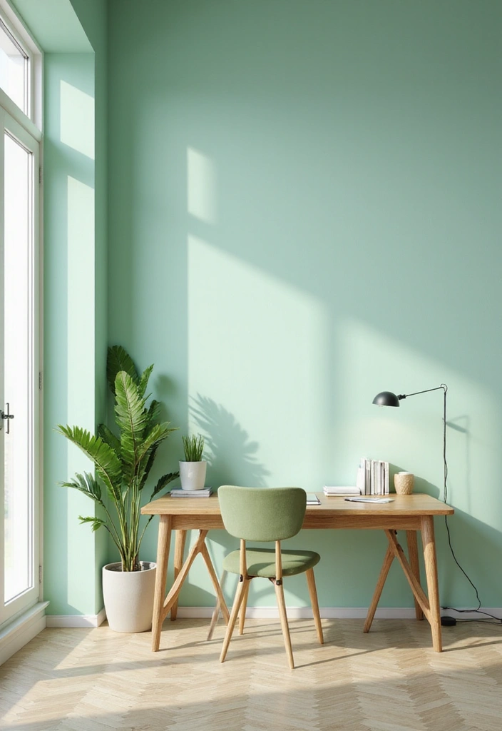 20 Office Paint Ideas That Transform Any Space - 7. Refreshing Mint