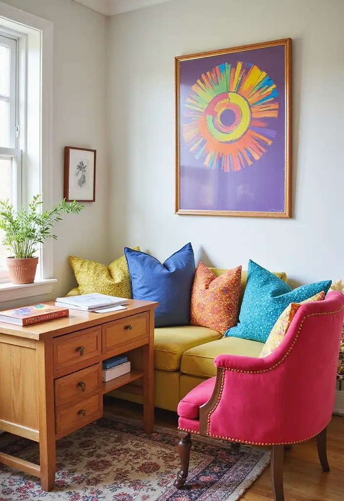 21 Genius Office at Home Ideas You’ll Want to Copy - 13. Colorful Accents