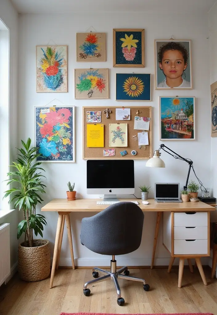 21 Genius Office at Home Ideas You’ll Want to Copy - 4. Creative Wall Art