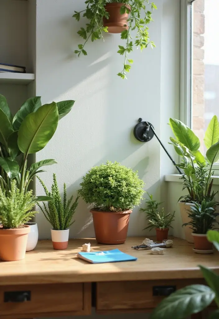 21 Genius Office at Home Ideas You’ll Want to Copy - 6. Desk Plants