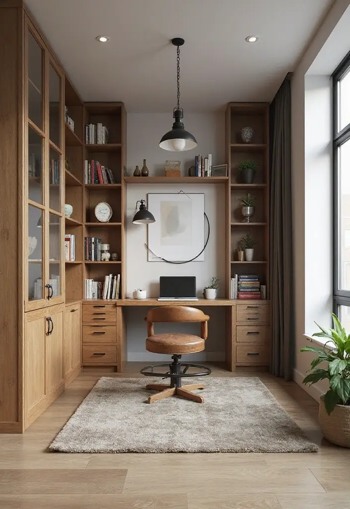 21 Home Office Layout Ideas That Maximize Space - 14. Creative Partitioning