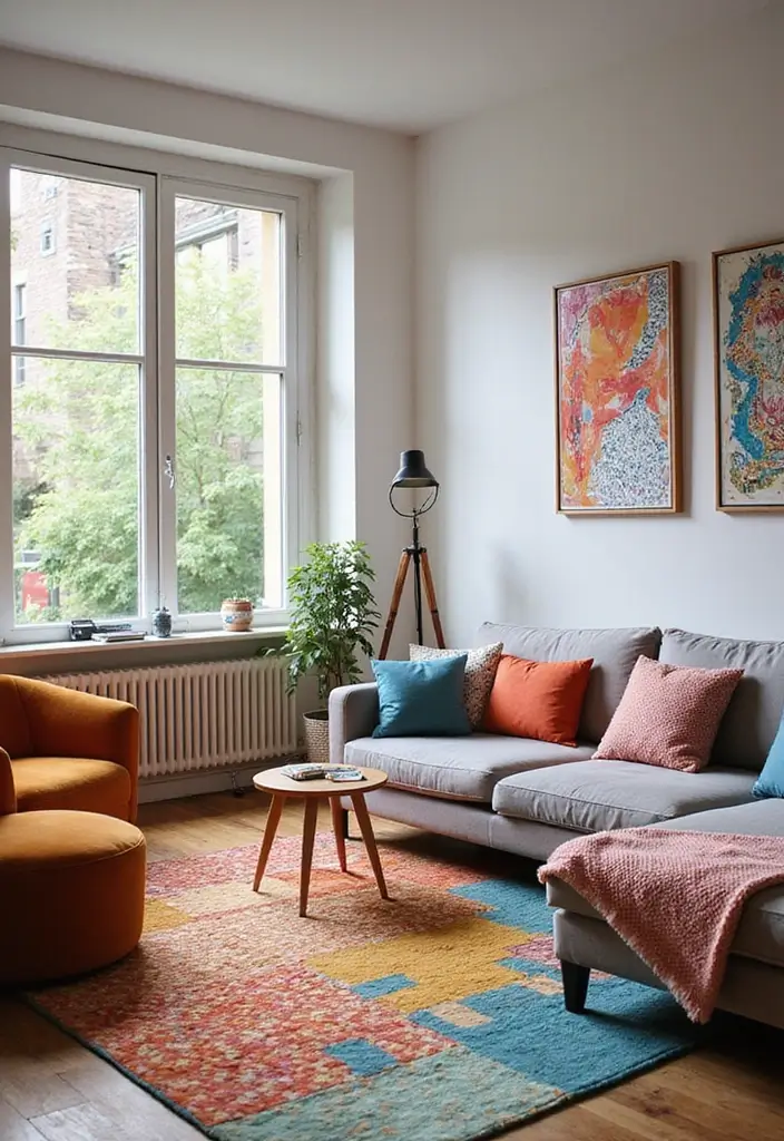 22 Living Room Office Combos That Actually Work - 10. Playful Patterns