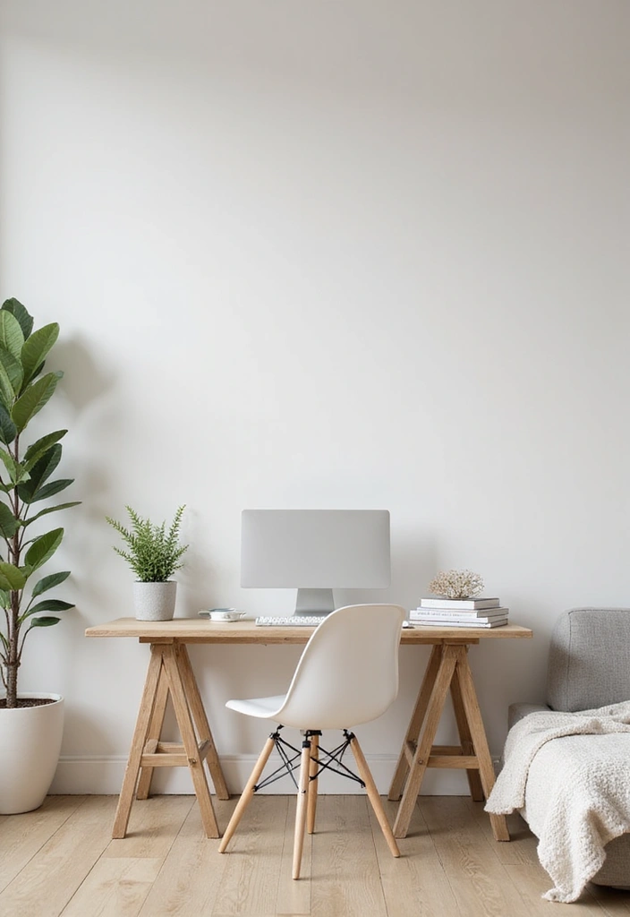 22 Living Room Office Combos That Actually Work - 11. Minimalist Magic