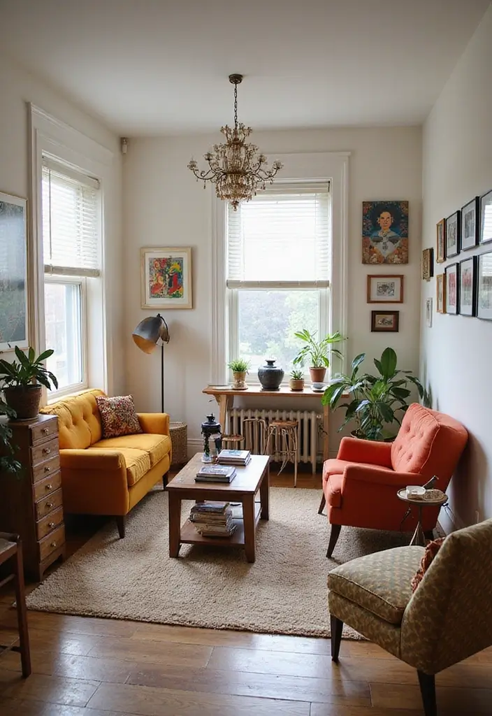 22 Living Room Office Combos That Actually Work - 15. Eclectic Mix
