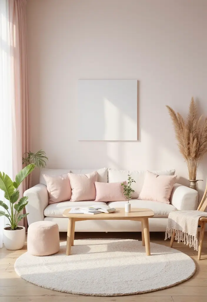 22 Living Room Office Combos That Actually Work - 17. Soft Pastels