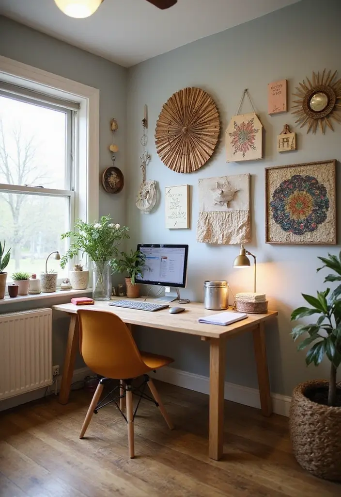22 Office Decoration Ideas That Feel Fresh & Stylish - 11. DIY Decorative Items