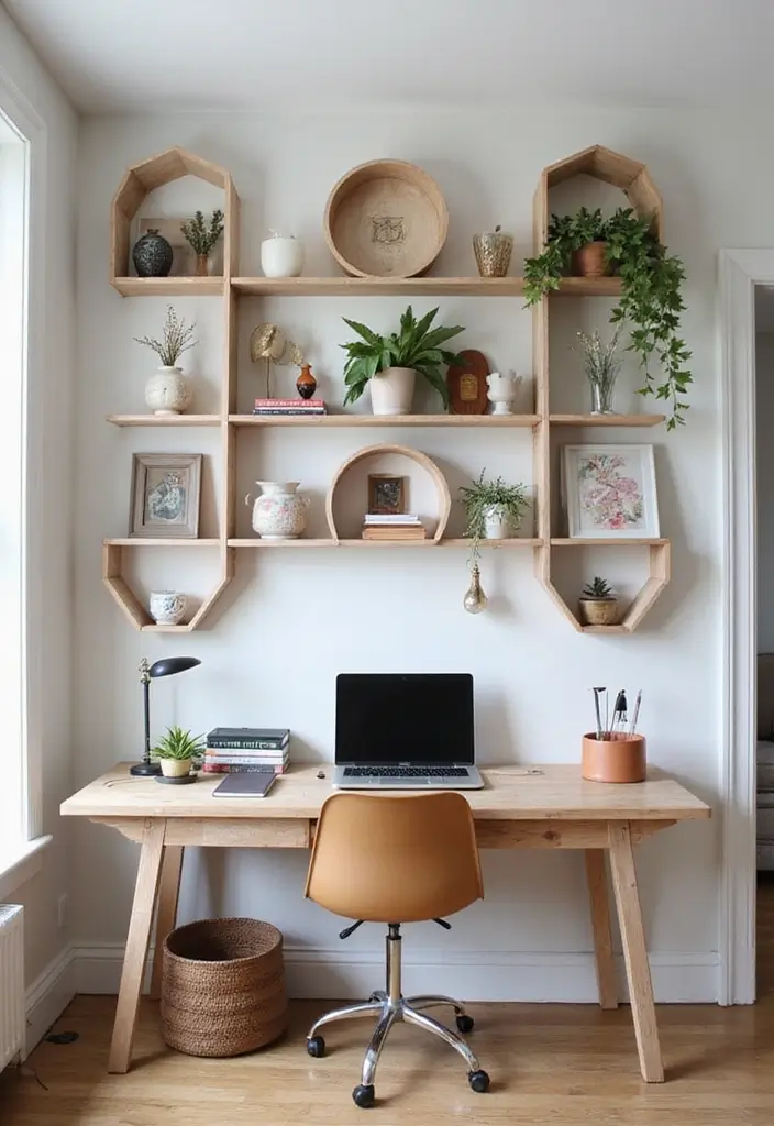 22 Office Shelving Ideas That Mix Storage & Style - 18. Artistic Shelving Arrangements