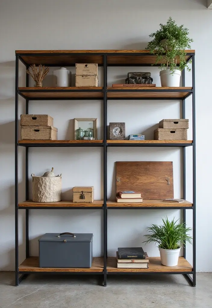 22 Office Shelving Ideas That Mix Storage & Style - 2. Eco-Friendly Metal Shelving