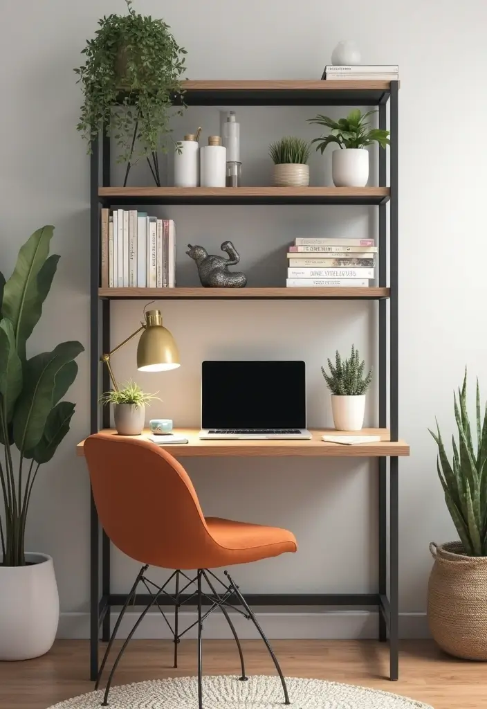 22 Office Shelving Ideas That Mix Storage & Style - 20. Multi-Purpose Shelf/Desk Combos