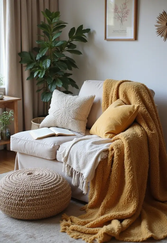 25 Cozy Home Office Ideas That Make Work Comfortable - 10. Warm Textiles