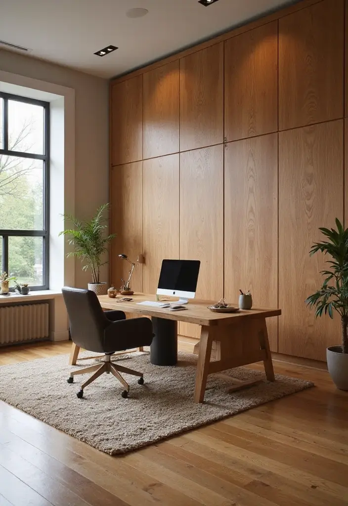 25 Cozy Home Office Ideas That Make Work Comfortable - 12. Cozy Wall Panels