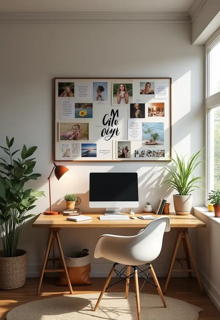 25 Cozy Home Office Ideas That Make Work Comfortable - 14. Inspirational Vision Board
