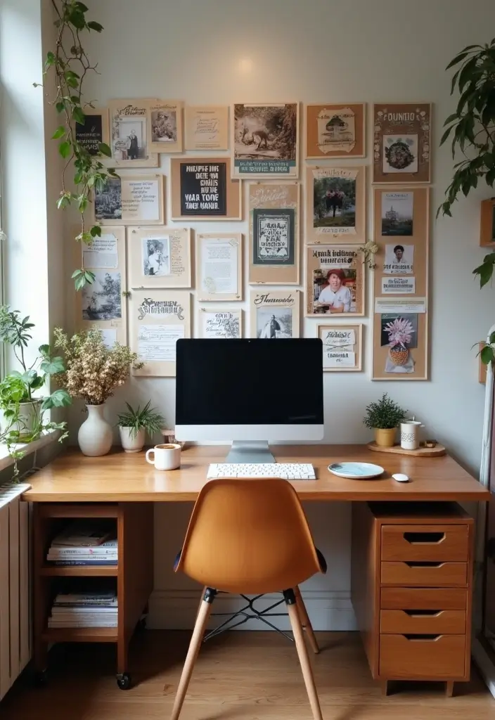 25 Cozy Home Office Ideas That Make Work Comfortable - 22. Cozy Inspiration Board