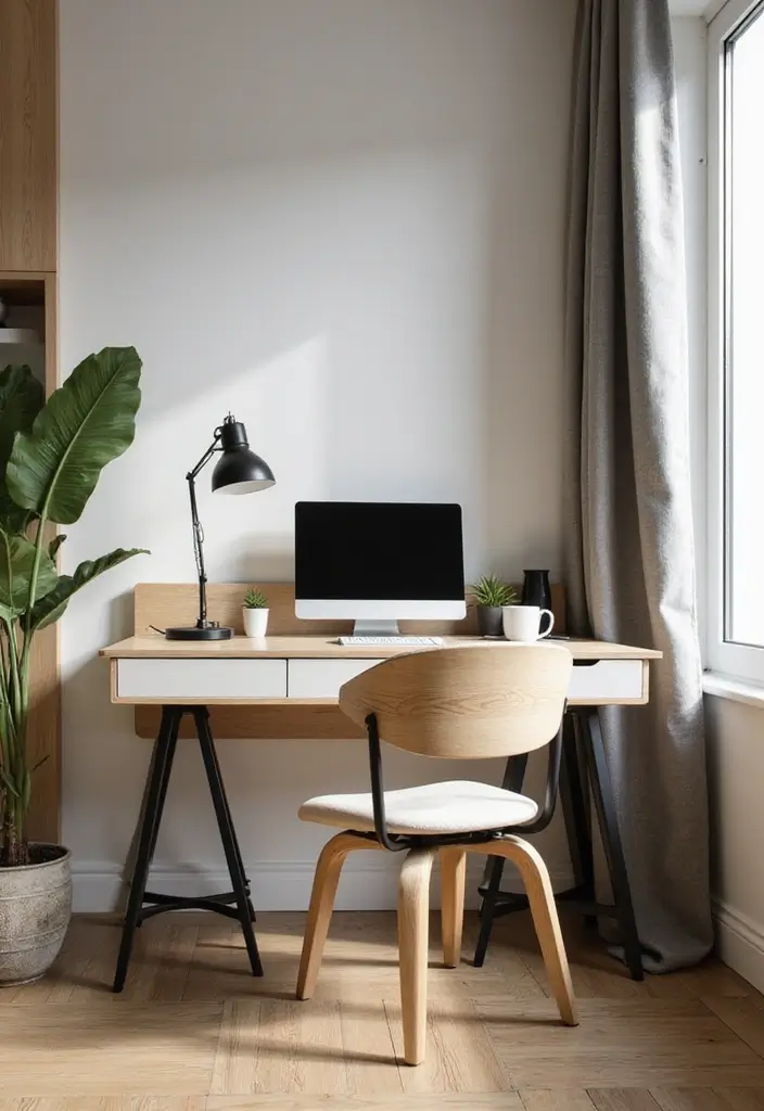 25 Cozy Home Office Ideas That Make Work Comfortable - 9. Space-Saving Desks