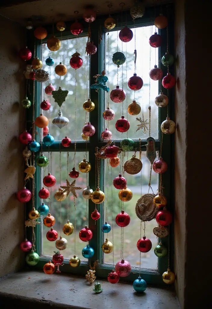 25 Creative Office Door Christmas Decoration Ideas for Remote Workspaces - 11. Holiday Ornaments Hanging Display