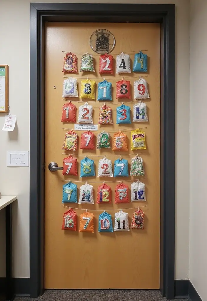 25 Creative Office Door Christmas Decoration Ideas for Remote Workspaces - 9. Advent Calendar Door