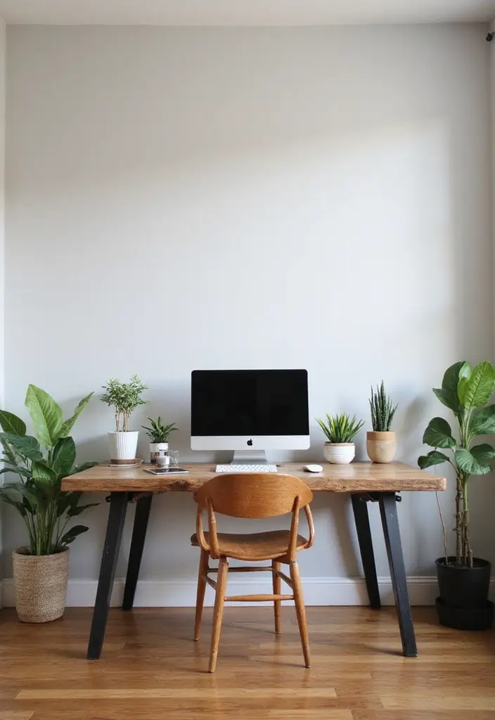 25 Desk Office Ideas That Upgrade Your Workspace - 1. Reclaimed Wood Desk