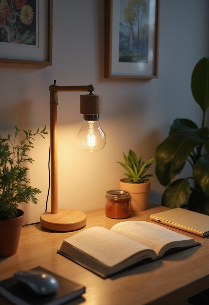 25 Desk Office Ideas That Upgrade Your Workspace - 9. Eco-Friendly Desk Lamp