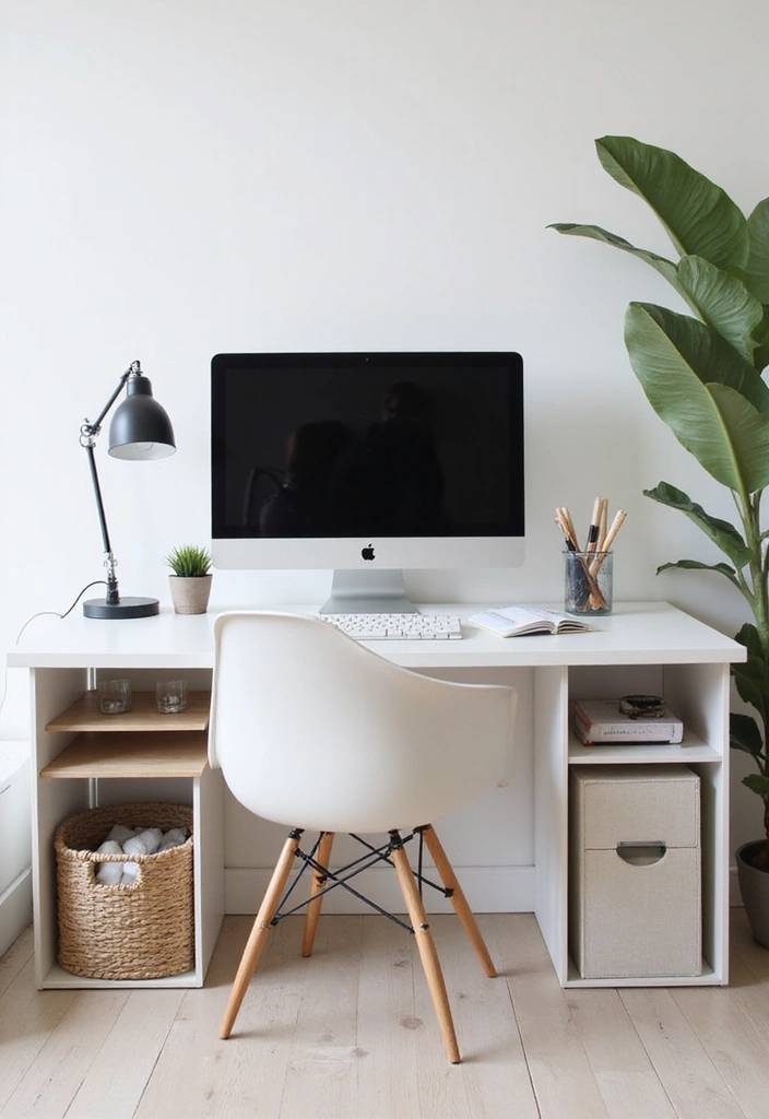 25 Home Office Desk Ideas That Look Stylish & Smart - 18. Minimalist Desk Clutter Solutions