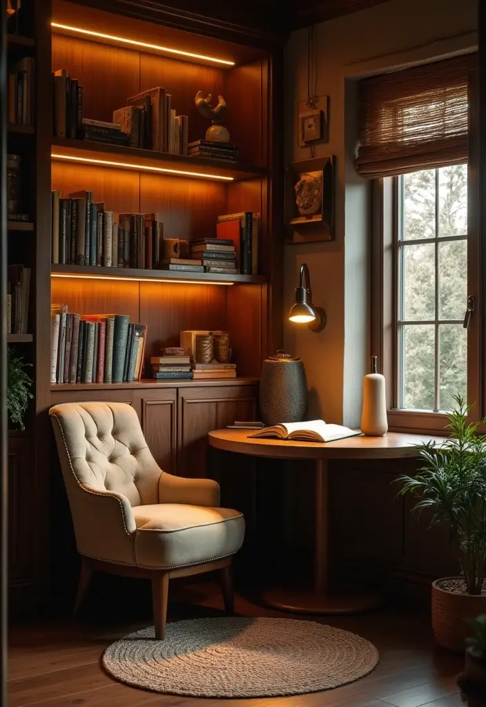 25 Home Office Desk Ideas That Look Stylish & Smart - 5. Cozy Reading Nook Desk