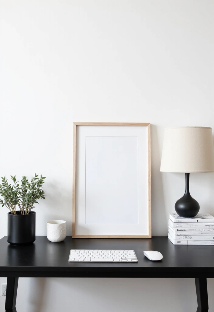 25 Home Office Desk Ideas That Look Stylish & Smart - 8. Minimalist Black and White