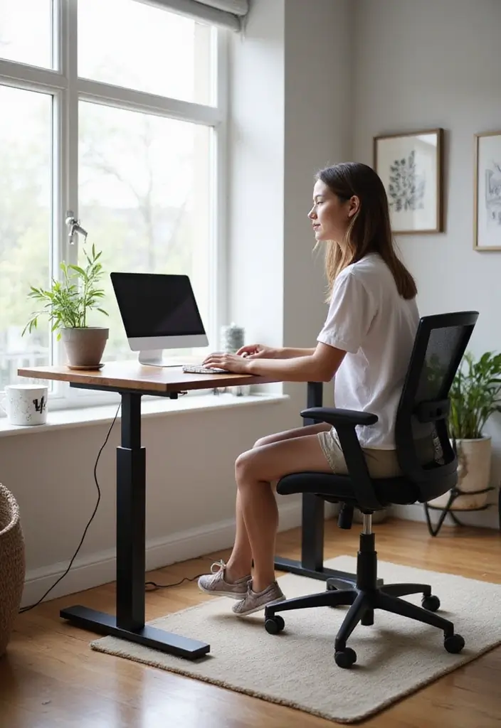 25 Home Office Desk Ideas That Look Stylish & Smart - 9. Adjustable Ergonomic Desks