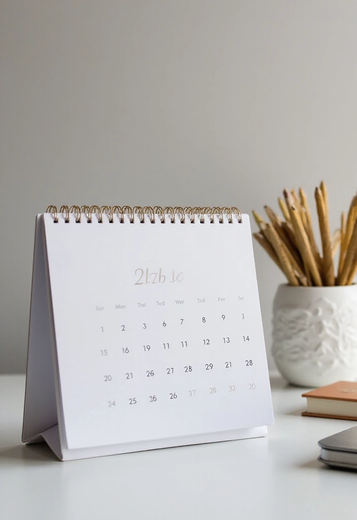 25 Office Decor Ideas That Instantly Upgrade Your Desk - 10. Elegant Desk Calendar