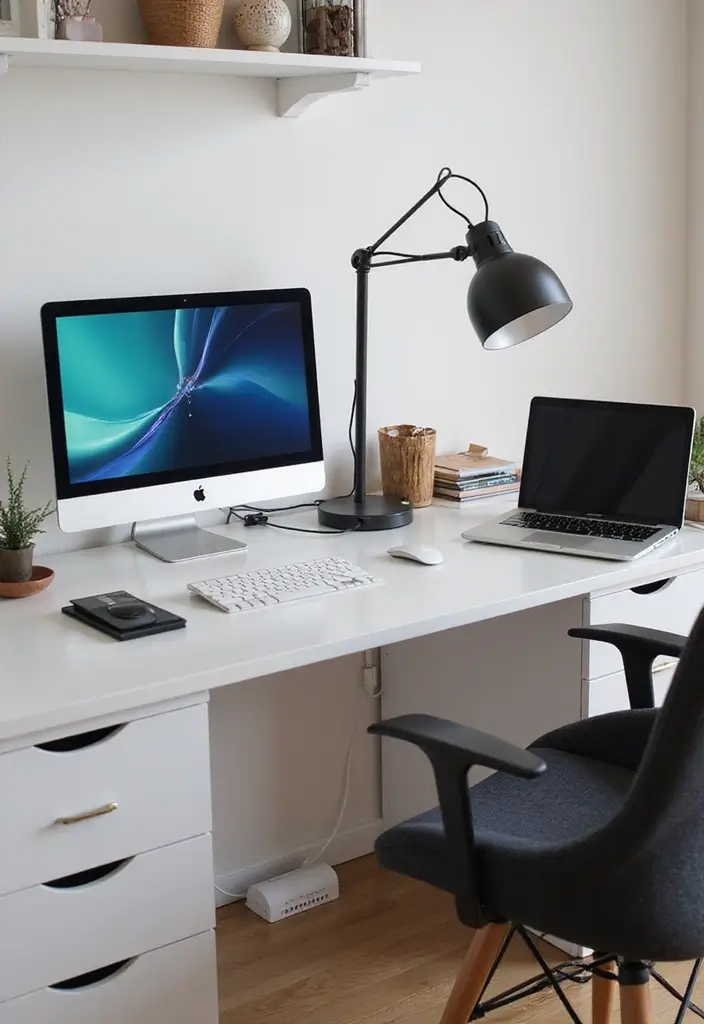 25 Office Decor Ideas That Instantly Upgrade Your Desk - 12. Efficient Cable Management