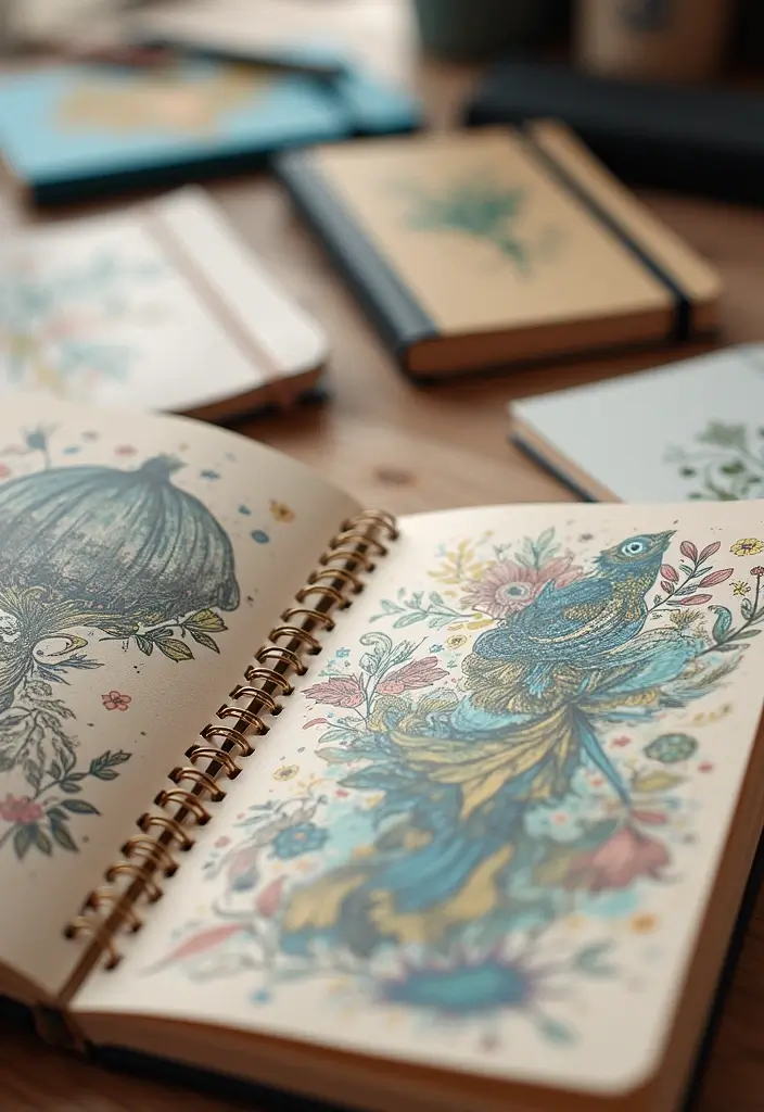 25 Office Decor Ideas That Instantly Upgrade Your Desk - 19. Creative Notebooks and Journals