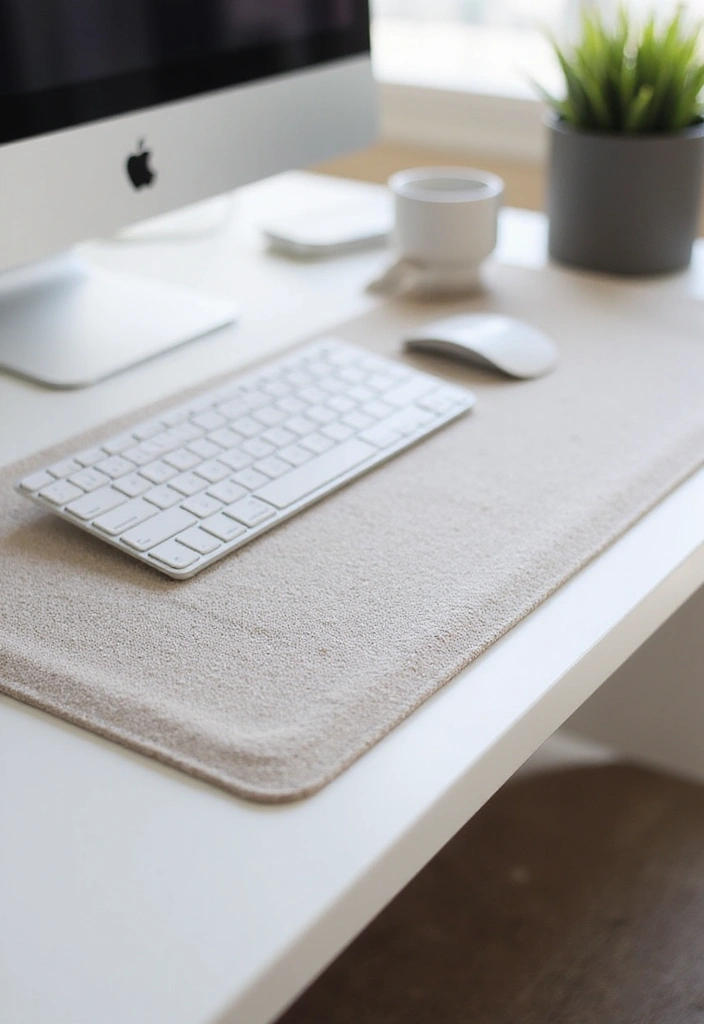 25 Office Decor Ideas That Instantly Upgrade Your Desk - 22. Minimalist Desk Mat