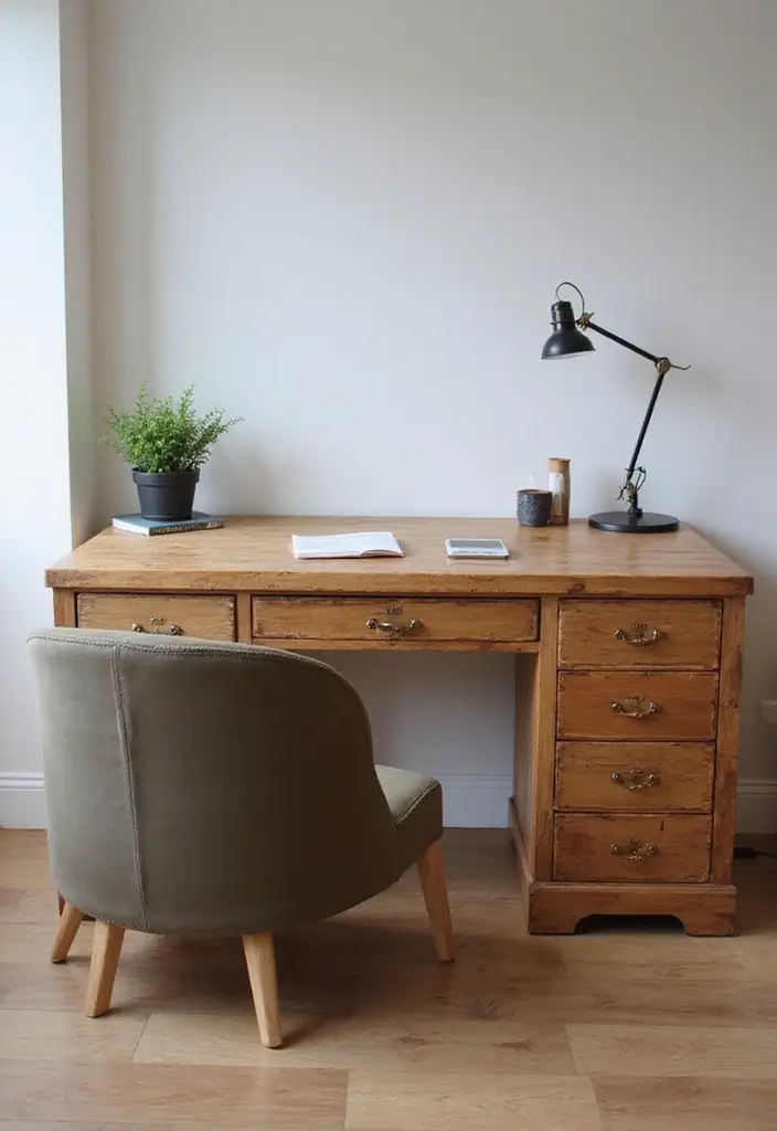 25 Rustic Office Ideas That Feel Warm & Inviting - 1. Reclaimed Wood Desks
