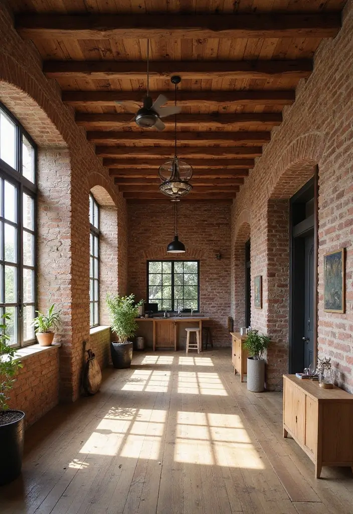 25 Rustic Office Ideas That Feel Warm & Inviting - 23. Wood Beams and Exposed Architecture
