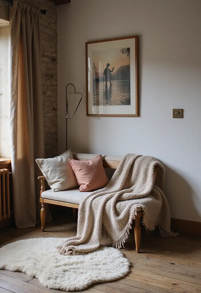 25 Rustic Office Ideas That Feel Warm & Inviting - 5. Cozy Textiles