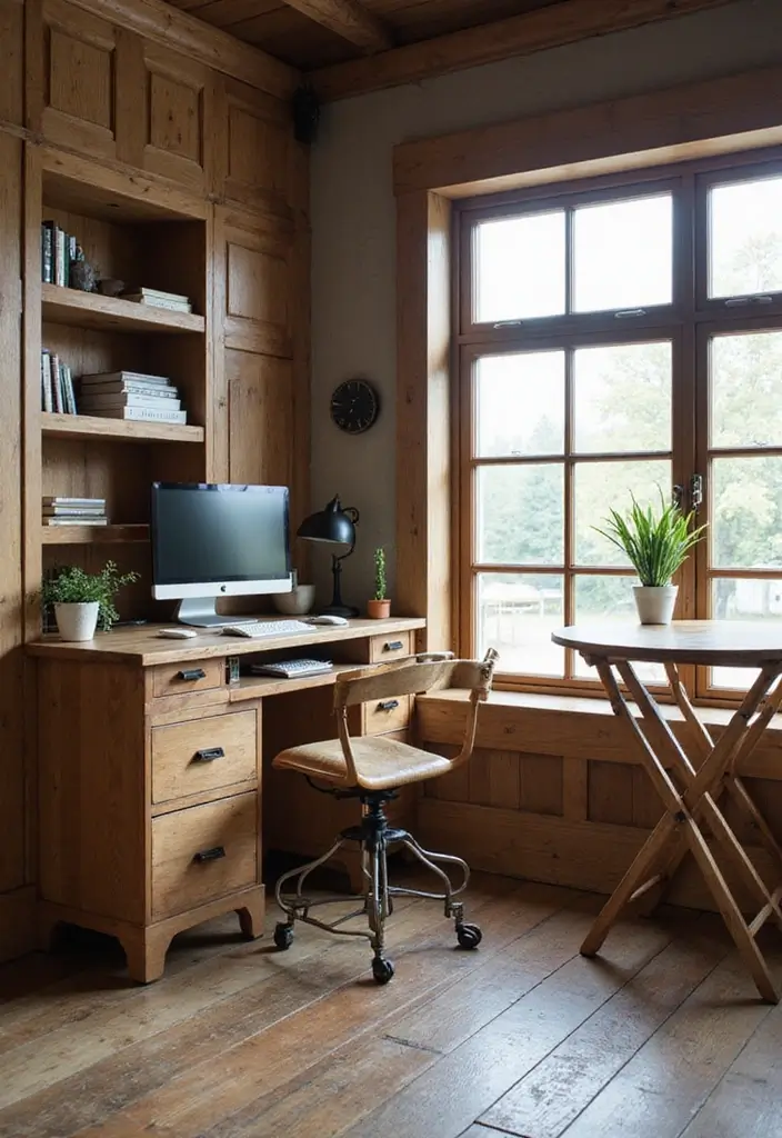 25 Rustic Office Ideas That Feel Warm & Inviting - 9. Functional Furniture