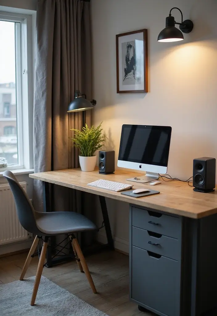 25 Small Office Decorating Ideas That Maximize Style - 14. Smart Tech Integration