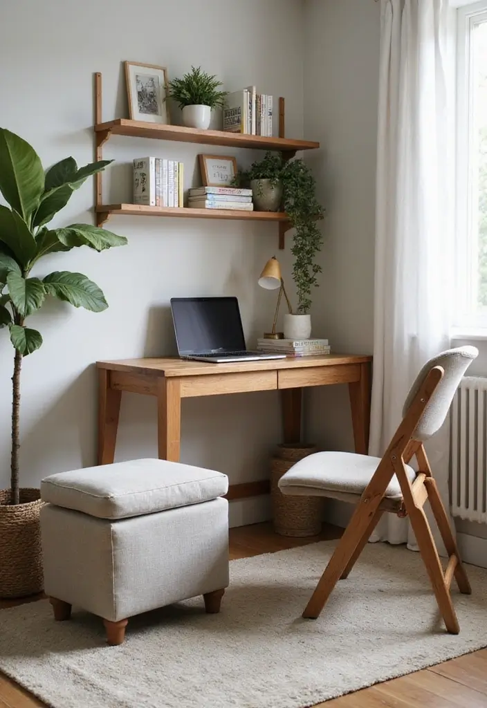 25 Small Office Decorating Ideas That Maximize Style - 2. Multi-functional Furniture