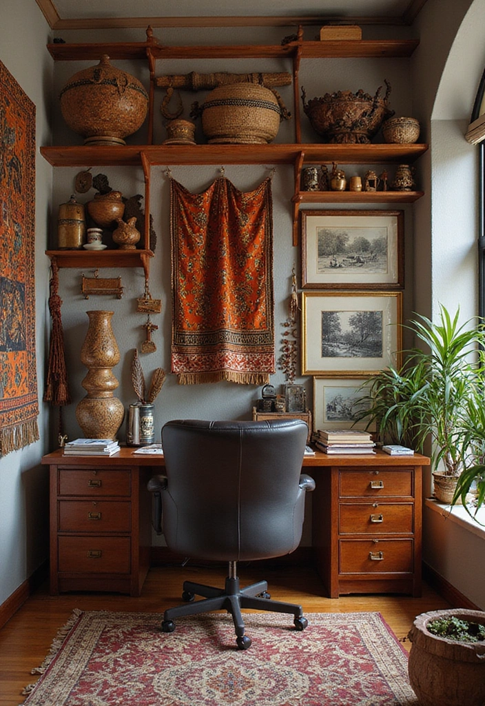 25 Small Office Decorating Ideas That Maximize Style - 25. Incorporate Cultural Elements