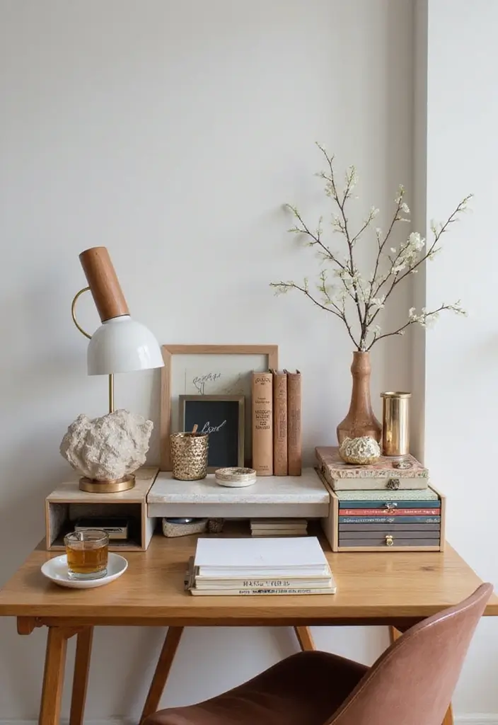25 Small Office Decorating Ideas That Maximize Style - 5. Stylish Office Accessories