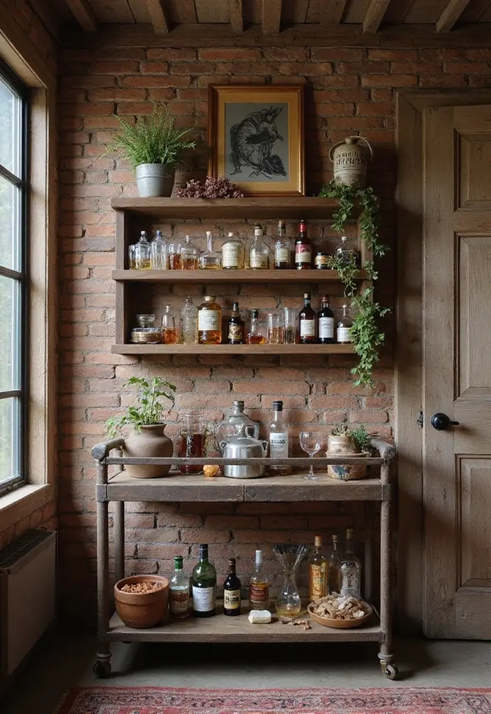 15 Man Cave Office Ideas for the Ultimate Escape - 10. Rustic Bar Area for Breaks