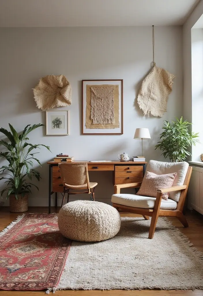 30+ Modern Home Office Designs That Wow - 23. Layered Textures