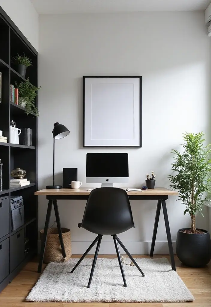 30+ Modern Home Office Designs That Wow - 27. Timeless Black and White