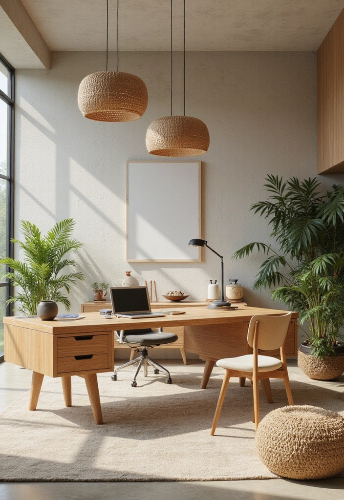 30+ Modern Home Office Designs That Wow - 3. Eco-Friendly Materials