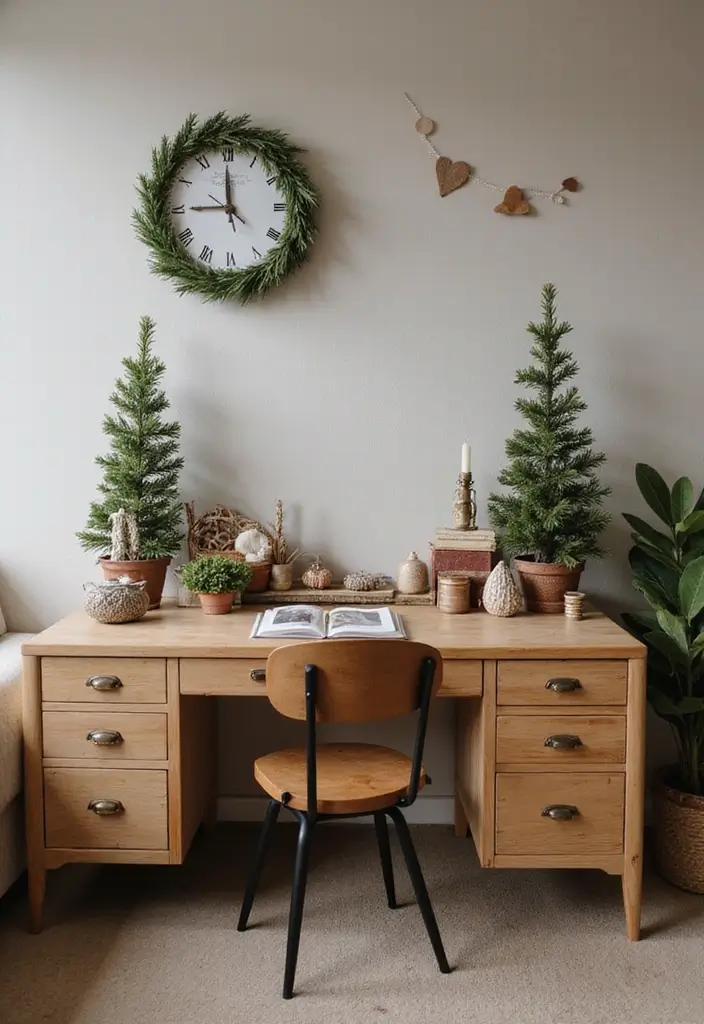 30+ Office Christmas Decorations That Spark Holiday Cheer - 11. Seasonal Desk Decorations